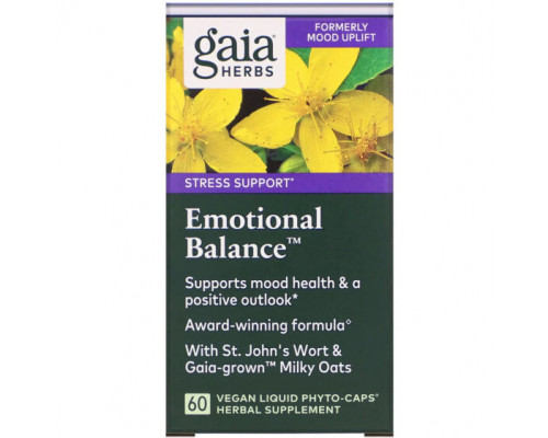 Растительные экстракты и настойки Gaia Herbs, Emotional Balance, 60 веганских капсул Phyto-Cap Растительные экстракты и настойки Gaia Herbs, Emotional Balance, 60 веганских капсул Phyto-Cap