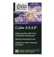 Gaia Herbs, Calm A.S.A.P., 60 Vegan Liquid Phyto-Caps
