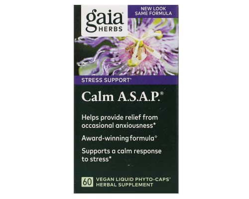 Gaia Herbs, Calm A.S.A.P., 60 Vegan Liquid Phyto-Caps Gaia Herbs, Calm A.S.A.P., 60 Vegan Liquid Phyto-Caps