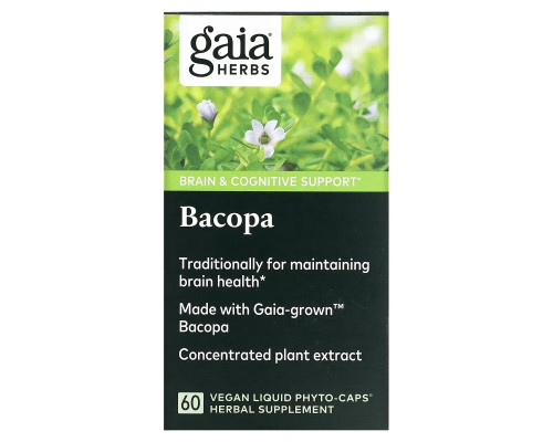 Gaia Herbs, Bacopa, 60 Vegan Liquid Phyto-Caps Gaia Herbs, Bacopa, 60 Vegan Liquid Phyto-Caps