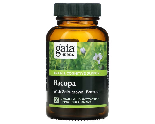 Gaia Herbs, Bacopa, 60 Vegan Liquid Phyto-Caps Gaia Herbs, Bacopa, 60 Vegan Liquid Phyto-Caps