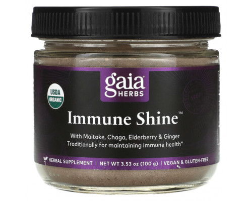 Грибы Immune Shine, with Maitake, Chaga, Elderberry & Ginger, 3.53 oz (100 g) Грибы Immune Shine, with Maitake, Chaga, Elderberry & Ginger, 3.53 oz (100 g)