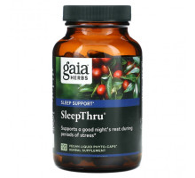 Для здорового сна Gaia Herbs, SleepThru, 120 веганских жидких фито-капсул
