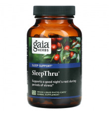 Для здорового сна Gaia Herbs, SleepThru, 120 веганских жидких фито-капсул