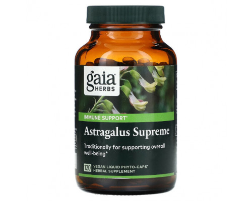 БАДы для укрепления иммунитета Gaia Herbs, Astragalus Supreme, 60 веганских фито-капсул с жидкостью БАДы для укрепления иммунитета Gaia Herbs, Astragalus Supreme, 60 веганских фито-капсул с жидкостью