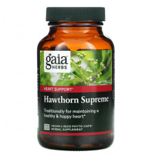 Растительные экстракты и настойки Gaia Herbs, Hawthorn Supreme, 120 веганских жидких фитокапсул