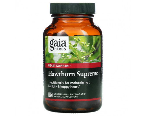 Растительные экстракты и настойки Gaia Herbs, Hawthorn Supreme, 120 веганских жидких фитокапсул Растительные экстракты и настойки Gaia Herbs, Hawthorn Supreme, 120 веганских жидких фитокапсул