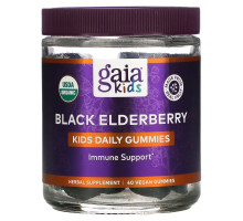 Gaia Herbs, Kids, Everyday Elderberry Gummies, 40 Vegan Gummies