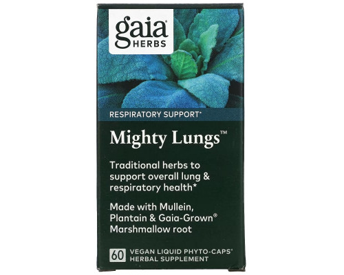 Gaia Herbs, Mighty Lungs, 60 Vegan Liquid Phyto-Caps Gaia Herbs, Mighty Lungs, 60 Vegan Liquid Phyto-Caps