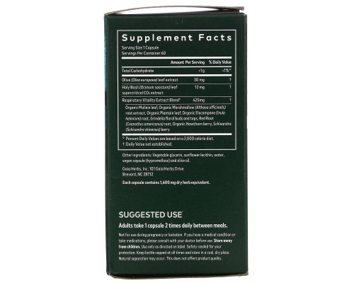 Gaia Herbs, Mighty Lungs, 60 Vegan Liquid Phyto-Caps Gaia Herbs, Mighty Lungs, 60 Vegan Liquid Phyto-Caps