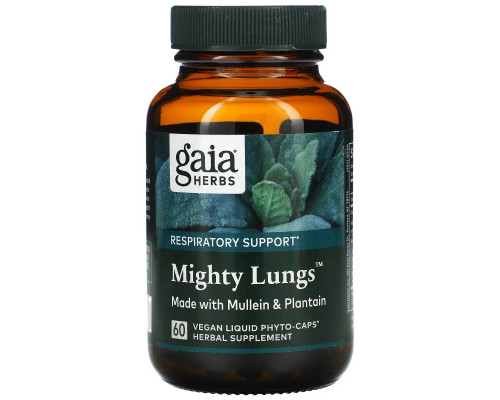 Gaia Herbs, Mighty Lungs, 60 Vegan Liquid Phyto-Caps Gaia Herbs, Mighty Lungs, 60 Vegan Liquid Phyto-Caps
