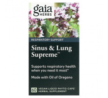 Для здоровья дыхательной системы Gaia Herbs, Sinus & Lung Supreme, 60 веганских жидких фитокапсул