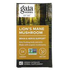 Gaia Herbs, Lion's Mane Mushroom, 40 Vegan Capsules
