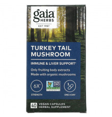 Грибы Turkey Tail Mushroom, 40 Vegan Capsules