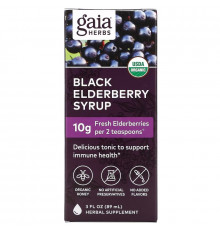 Gaia Herbs, Black Elderberry Syrup, 3 fl oz ( 89 ml)