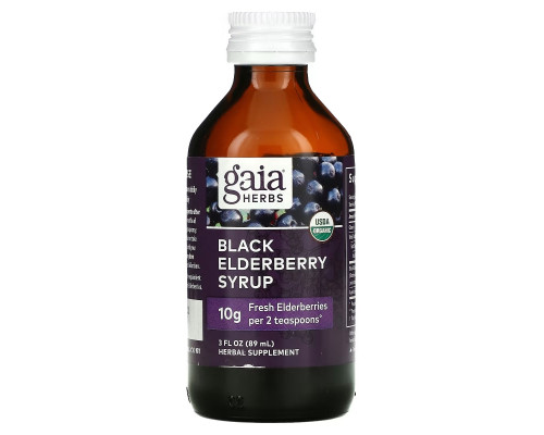 Gaia Herbs, Black Elderberry Syrup, 3 fl oz ( 89 ml) Gaia Herbs, Black Elderberry Syrup, 3 fl oz ( 89 ml)