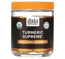 Имбирь и куркума Gaia Herbs, Turmeric Supreme, жевательные мармеладки для взрослых, 40 веганских жевательных таблеток