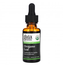 Gaia Herbs, Сертифицированный Органический Экстракт Листьев Душицы 1 жидких унции (30 мл)
