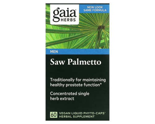 Gaia Herbs Со пальметто 60 жидких фито-капсул на растительной основе