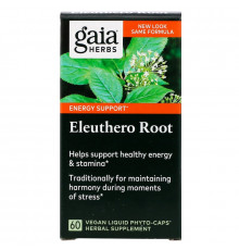 Gaia Herbs DailyWellness Eleuthero Root 60 Vegetarian Liquid Phyto-Caps