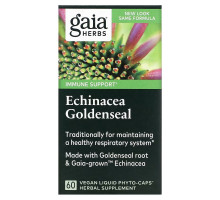 Gaia Herbs, Быстрое облегчение, эхинацея и желтокорень, 60 вегетарианских жидких фито-капсул