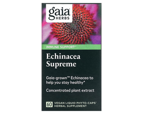 Gaia Herbs, Echinacea Supreme, 60 Vegan Liquid Phyto-Caps Gaia Herbs, Echinacea Supreme, 60 Vegan Liquid Phyto-Caps