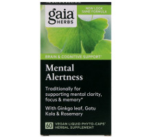Gaia Herbs DailyWellness Ментальная бдительность 60 вегетарианских жидких капсул