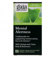 Gaia Herbs DailyWellness Ментальная бдительность 60 вегетарианских жидких капсул