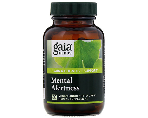 Gaia Herbs DailyWellness Ментальная бдительность 60 вегетарианских жидких капсул Gaia Herbs DailyWellness Ментальная бдительность 60 вегетарианских жидких капсул