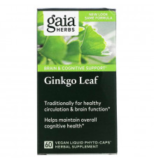 Gaia Herbs, Ginkgo Leaf, 60 Vegan Liquid Phyto-Caps