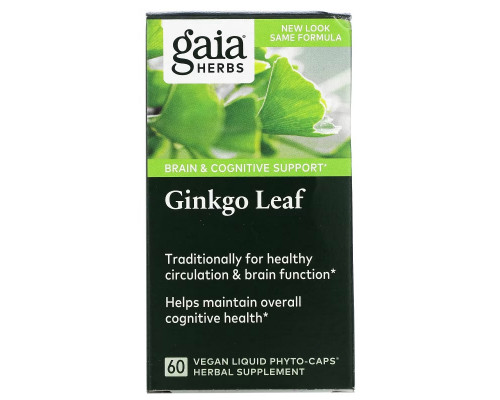 Gaia Herbs, Ginkgo Leaf, 60 Vegan Liquid Phyto-Caps Gaia Herbs, Ginkgo Leaf, 60 Vegan Liquid Phyto-Caps