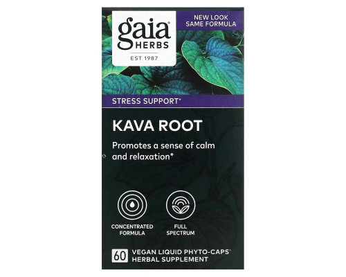 Gaia Herbs, Kava Root, 60 Vegan Liquid Phyto-Caps Gaia Herbs, Kava Root, 60 Vegan Liquid Phyto-Caps