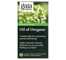 Gaia Herbs, Масло орегано, 60 вегетарианских жидких фито-капсул