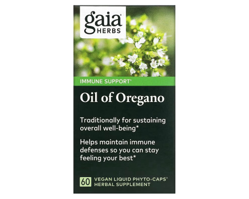 Gaia Herbs, Масло орегано, 60 вегетарианских жидких фито-капсул Gaia Herbs, Масло орегано, 60 вегетарианских жидких фито-капсул