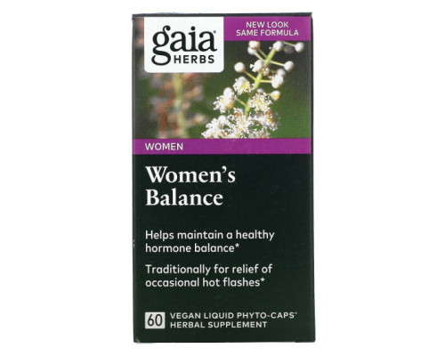 Женское здоровье Gaia Herbs, Women's Balance, 60 веганских жидких фитокапсул Женское здоровье Gaia Herbs, Women's Balance, 60 веганских жидких фитокапсул