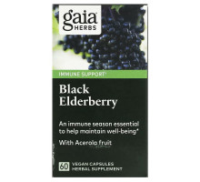 Gaia Herbs Черная бузина 60 вегетарианских мягких фитокапсул