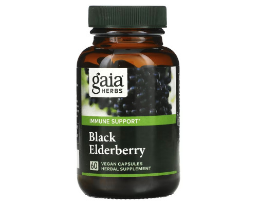 Gaia Herbs Черная бузина 60 вегетарианских мягких фитокапсул Gaia Herbs Черная бузина 60 вегетарианских мягких фитокапсул