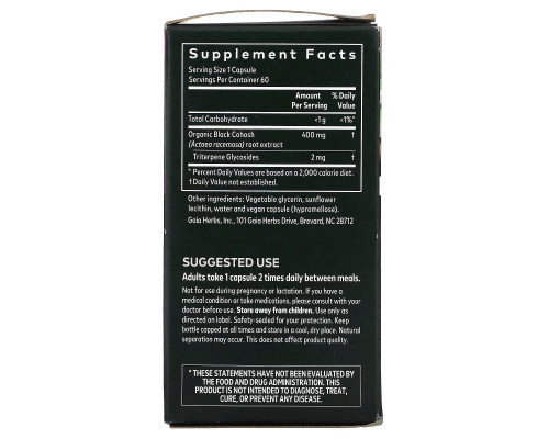 Gaia Herbs, Black Cohosh, 60 Vegan Liquid Phyto-Caps Gaia Herbs, Black Cohosh, 60 Vegan Liquid Phyto-Caps
