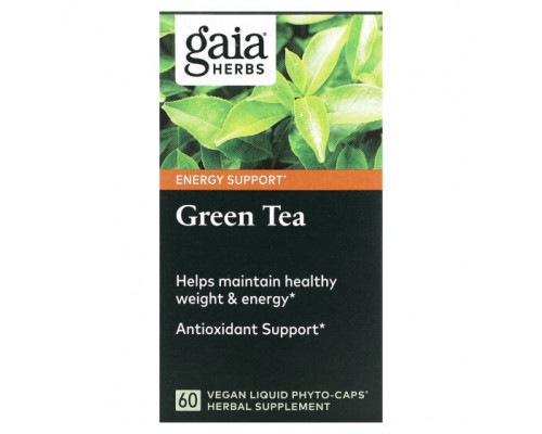 Зеленый кофе и гуарана Gaia Herbs, Зеленый чай, 60 веганских жидких фитокапсул Зеленый кофе и гуарана Gaia Herbs, Зеленый чай, 60 веганских жидких фитокапсул