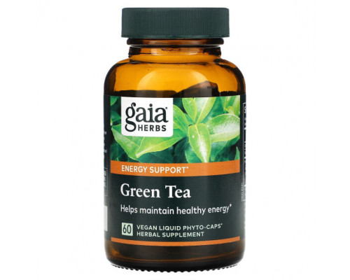 Зеленый кофе и гуарана Gaia Herbs, Зеленый чай, 60 веганских жидких фитокапсул Зеленый кофе и гуарана Gaia Herbs, Зеленый чай, 60 веганских жидких фитокапсул