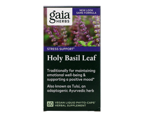 Gaia Herbs Листья базилика 60 растительных фитокапсул с жидкостью внутри Gaia Herbs Листья базилика 60 растительных фитокапсул с жидкостью внутри