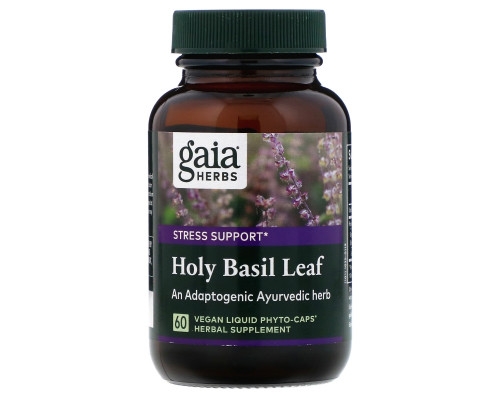 Gaia Herbs Листья базилика 60 растительных фитокапсул с жидкостью внутри Gaia Herbs Листья базилика 60 растительных фитокапсул с жидкостью внутри