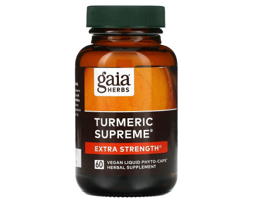 Gaia Herbs, Куркума Supreme, увеличение силы, 60 вегетарианских Phyto-Caps, заполненных жидкостью Gaia Herbs, Куркума Supreme, увеличение силы, 60 вегетарианских Phyto-Caps, заполненных жидкостью