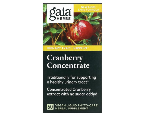 Gaia Herbs Клюквенный концентрат 60 вегетарианских жидких фито-капсул Gaia Herbs Клюквенный концентрат 60 вегетарианских жидких фито-капсул