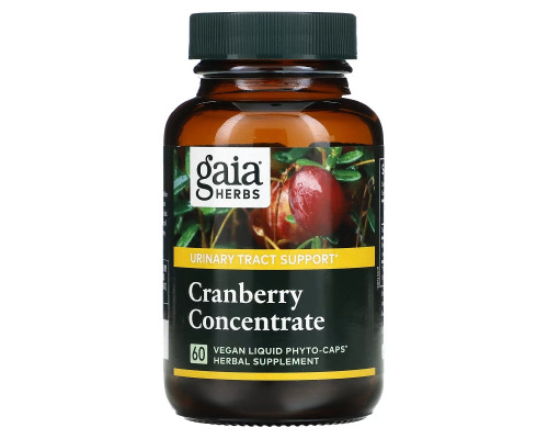 Gaia Herbs Клюквенный концентрат 60 вегетарианских жидких фито-капсул Gaia Herbs Клюквенный концентрат 60 вегетарианских жидких фито-капсул
