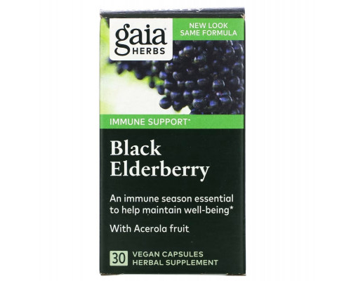 Gaia Herbs Черная бузина 30 жидких капсул Gaia Herbs Черная бузина 30 жидких капсул
