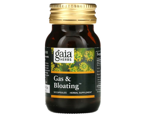 Gaia Herbs Средство от газов и вздутия 50 капсул на растительной основе Gaia Herbs Средство от газов и вздутия 50 капсул на растительной основе