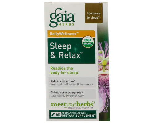 Gaia Herbs Быстрое облегчение для расслабления и сна 50 капсул Gaia Herbs Быстрое облегчение для расслабления и сна 50 капсул
