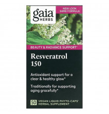 Gaia Herbs, Ресвератрол 150, 50 вегетарианских фитокапсул