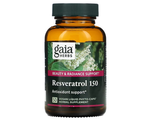 Gaia Herbs, Ресвератрол 150, 50 вегетарианских фитокапсул